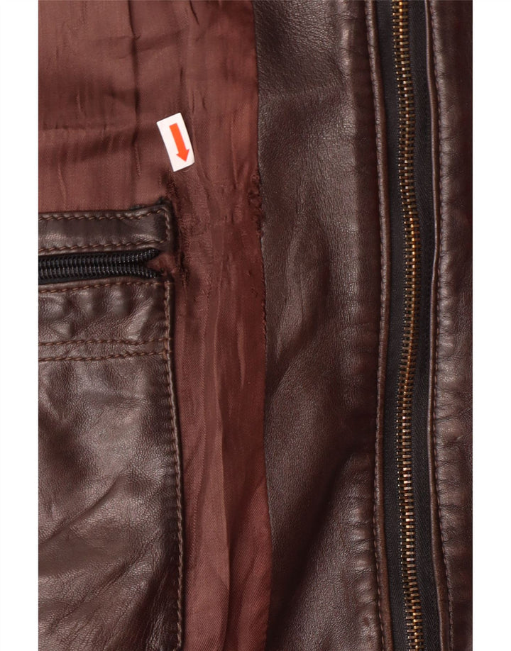 VINTAGE Herren Lederjacke UK 38 Mittelbraun