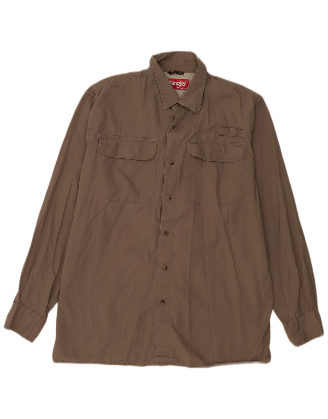 Wrangler Herrenhemd aus mittlerer Khaki-Baumwolle