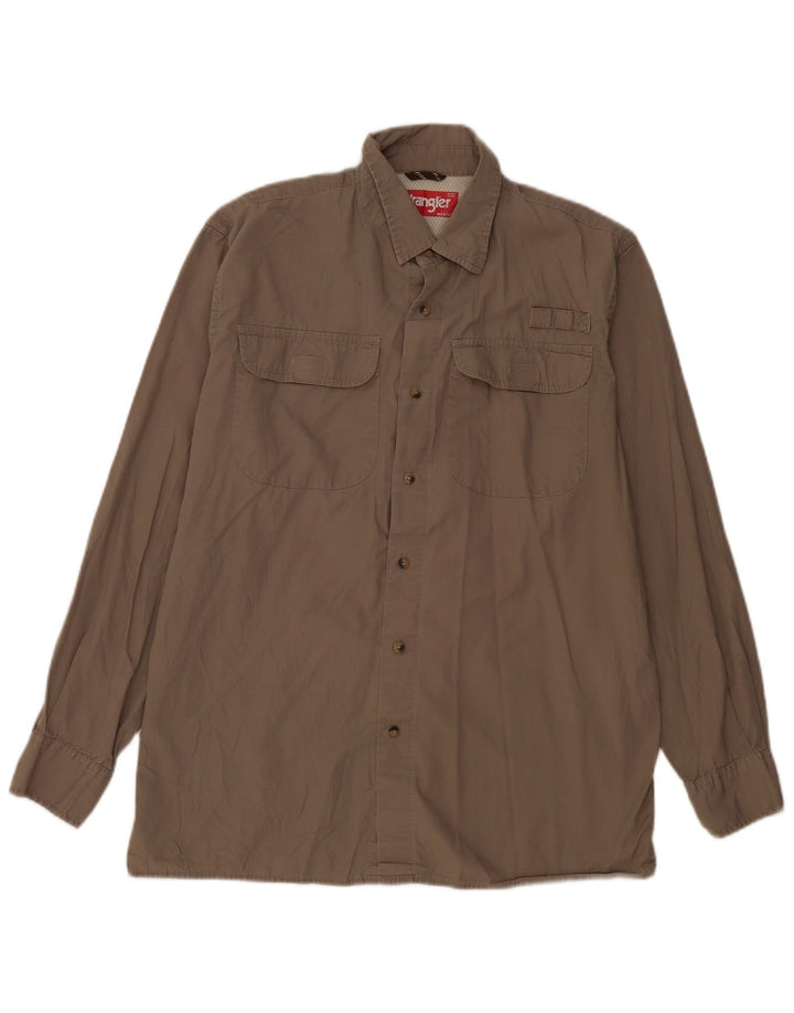 Wrangler Herrenhemd aus mittlerer Khaki-Baumwolle