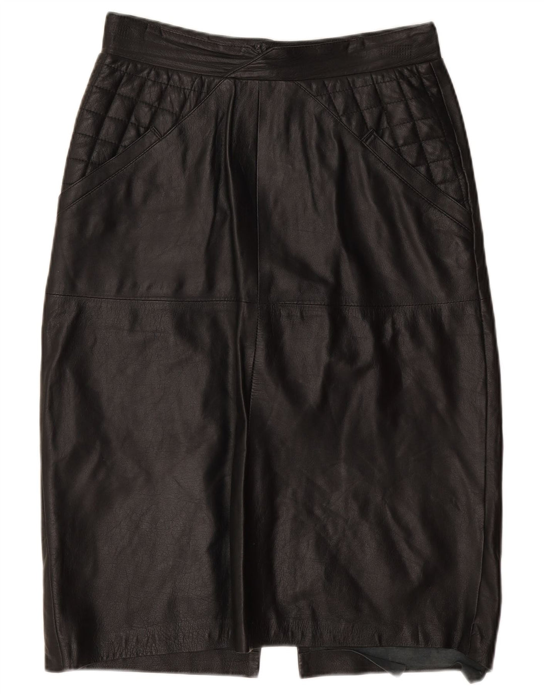 Vintage Damen Lederrock W30 Medium Schwarz