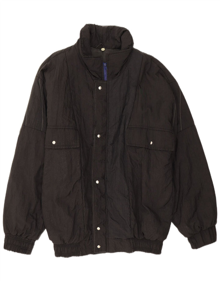 Vintage Herren Wattierte Jacke UK 40 Large Schwarz