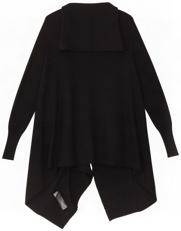 Zara Womens Open Cardigan Sweater UK 12 Medium Black Viscose