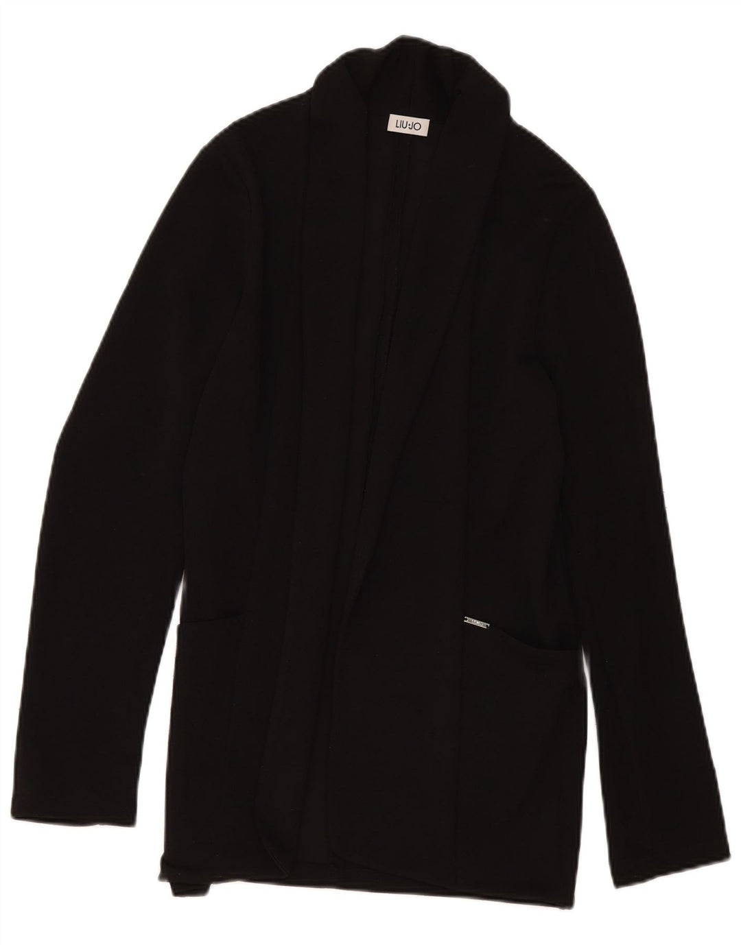 Liu Jo Offener Damen-Cardigan-Pullover IT 42 Mittelschwarzes Polyester