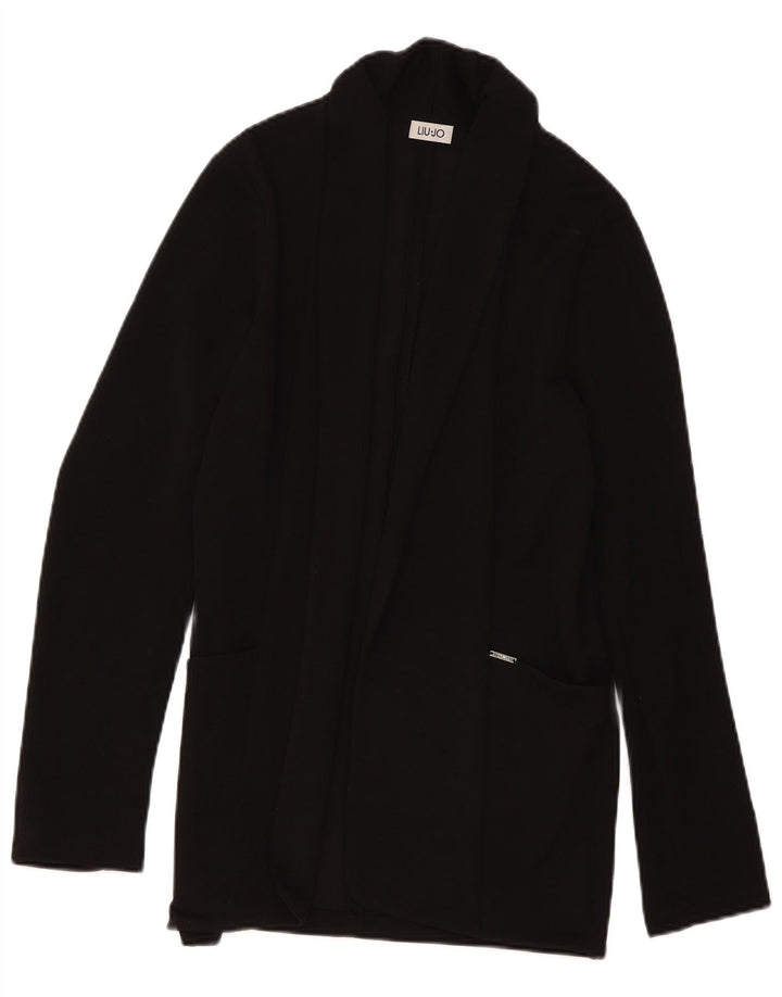 Liu Jo Offener Damen-Cardigan-Pullover IT 42 Mittelschwarzes Polyester