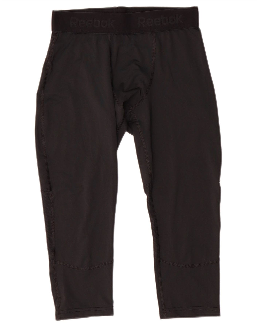 REEBOK Herren Capri-Leggings mit Grafik, Mittelschwarzes Polyester