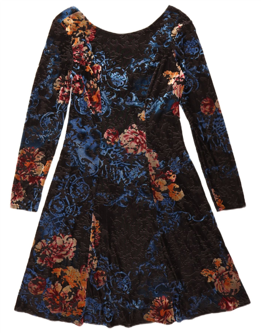Monsoon Damen-Langarmkleid in A-Linie, Gr. 42, Mittelschwarz, Blumenmuster, Polyester