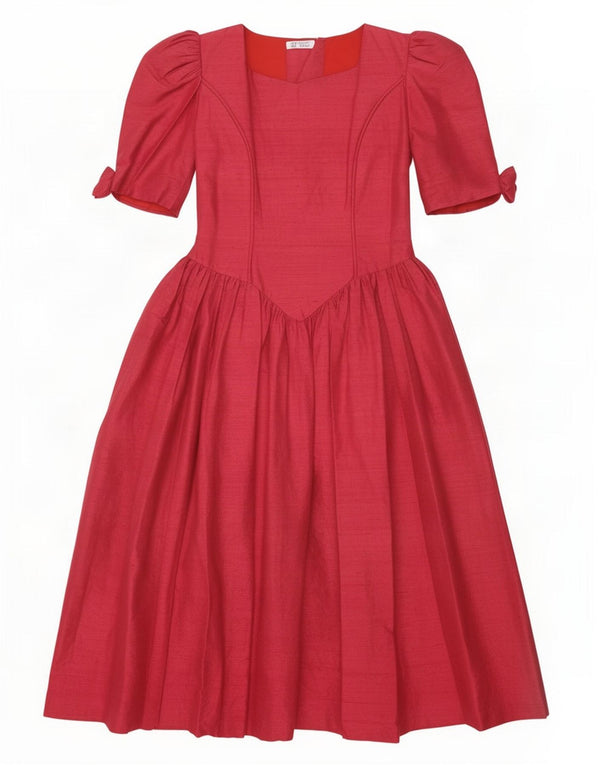 Vintage Damen Maxikleid UK 10 Small Rot