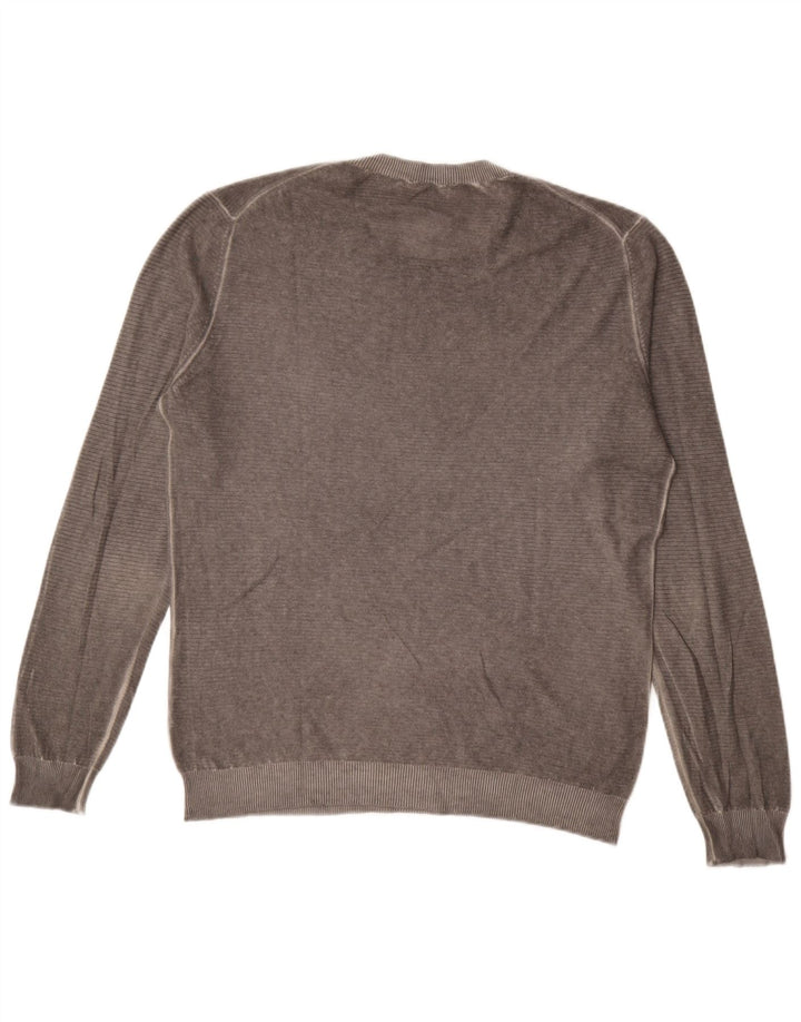 Sisley Herren-Pullover mit Rundhalsausschnitt, Größe L, Grau