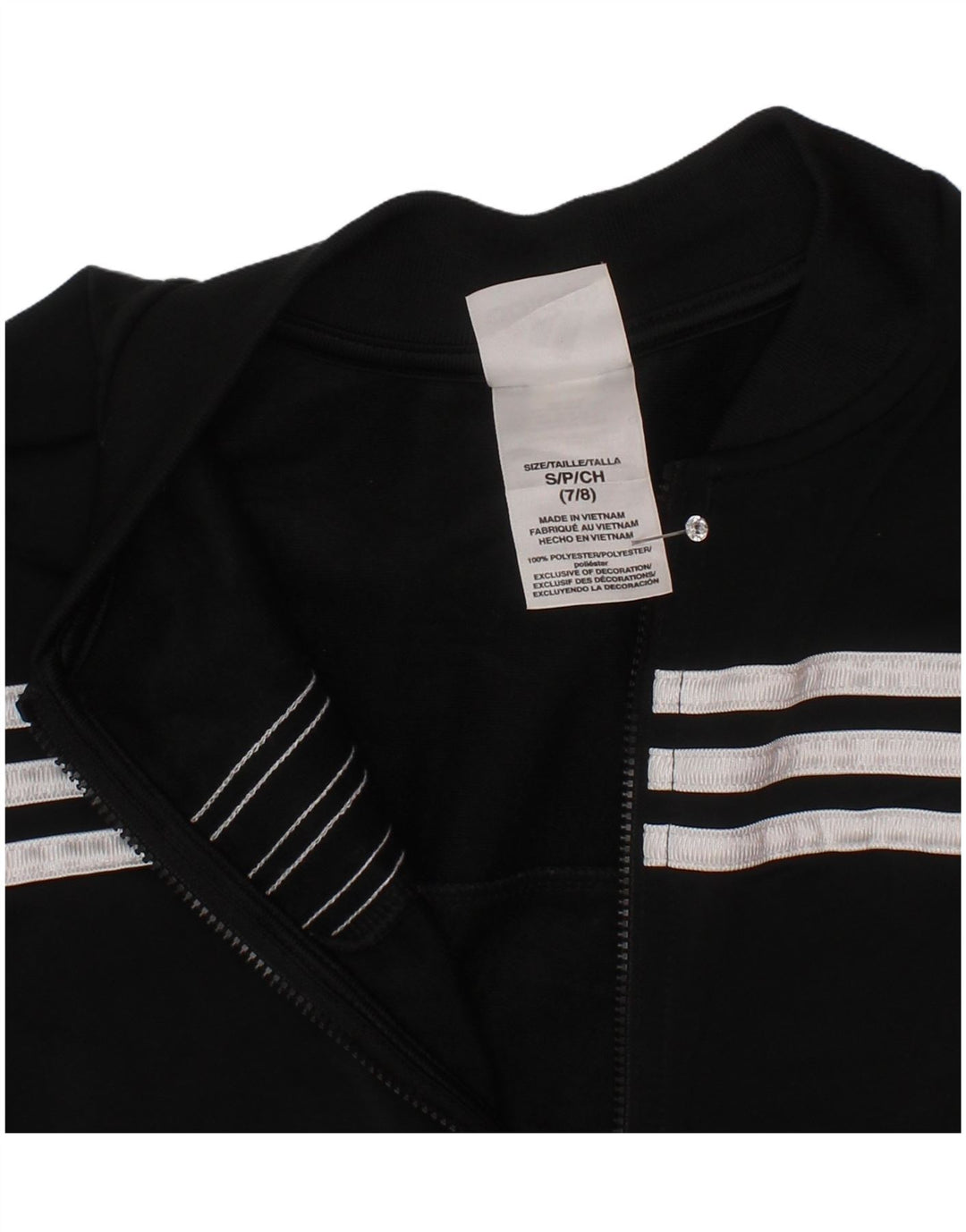 Adidas Jungen-Trainingsanzug-Top-Jacke, 7–8 Jahre, Größe S, Schwarz, Polyester