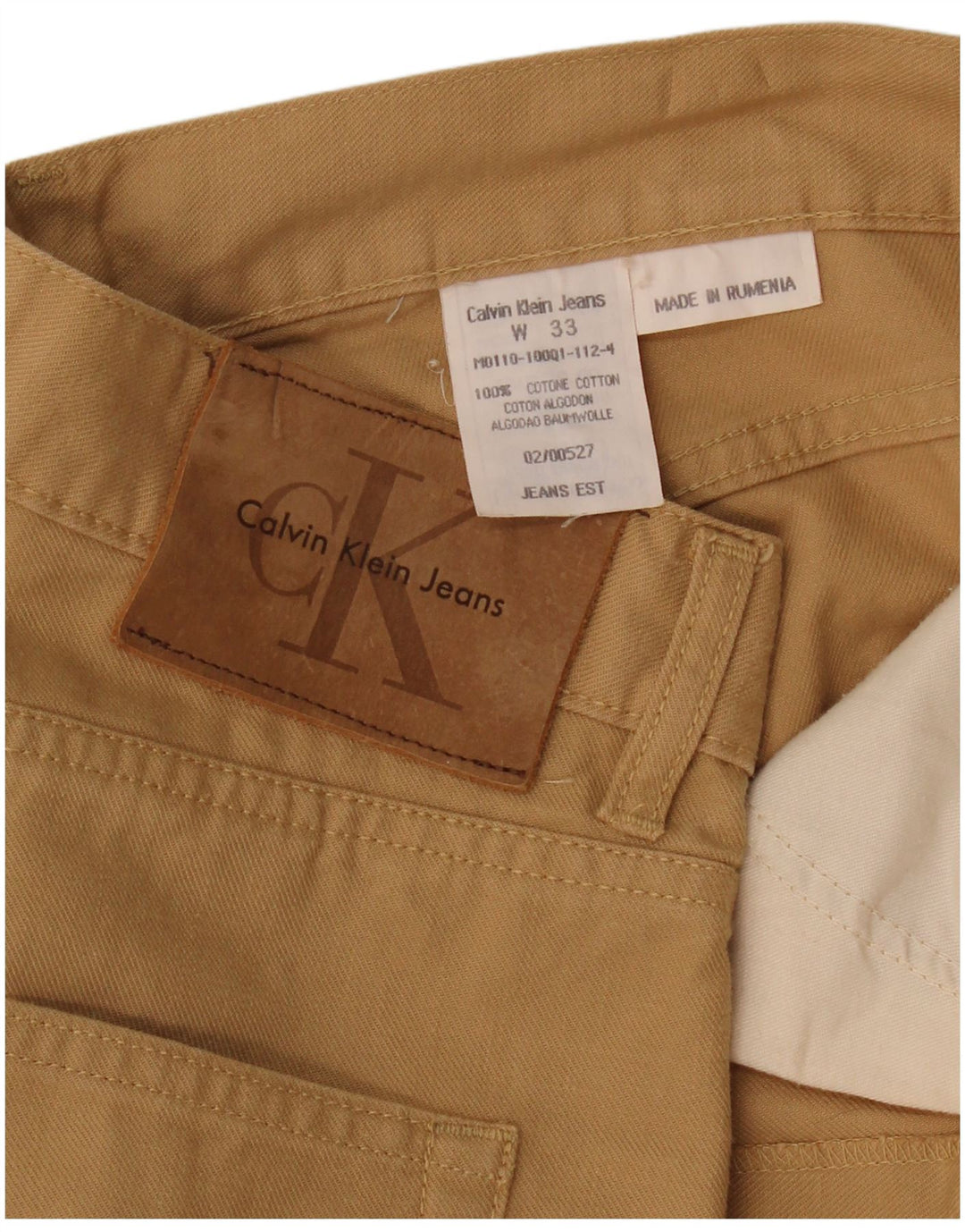 Calvin Klein Herren Straight Jeans W33 L29 Beige Baumwolle