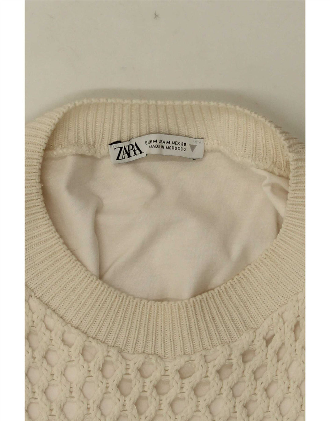 Zara Damen Bluse Top UK 12 Mittelweiß