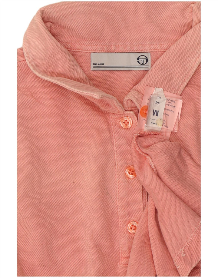 SERGIO TACCHINI Damen Poloshirt UK 12 Mittelrosa Baumwolle