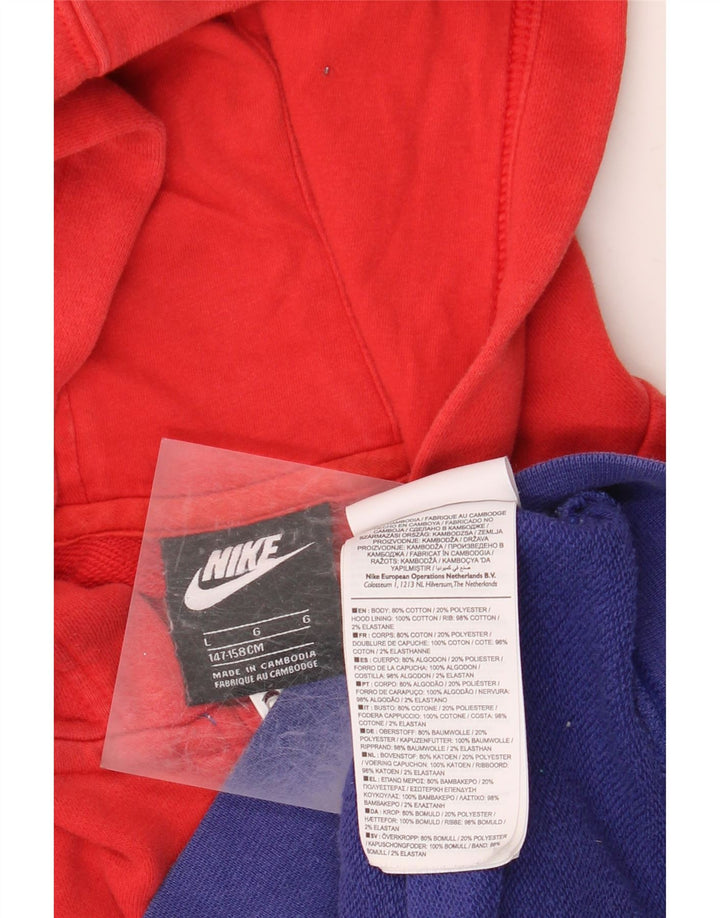 NIKE Kapuzenpullover mit grafischem Reißverschluss für Jungen, 12–13 Jahre, groß, rot, Farbblock