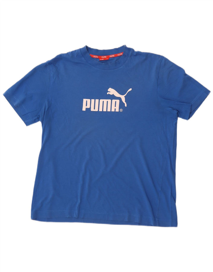 Puma Herren-T-Shirt mit Grafik, groß, aus blauer Baumwolle