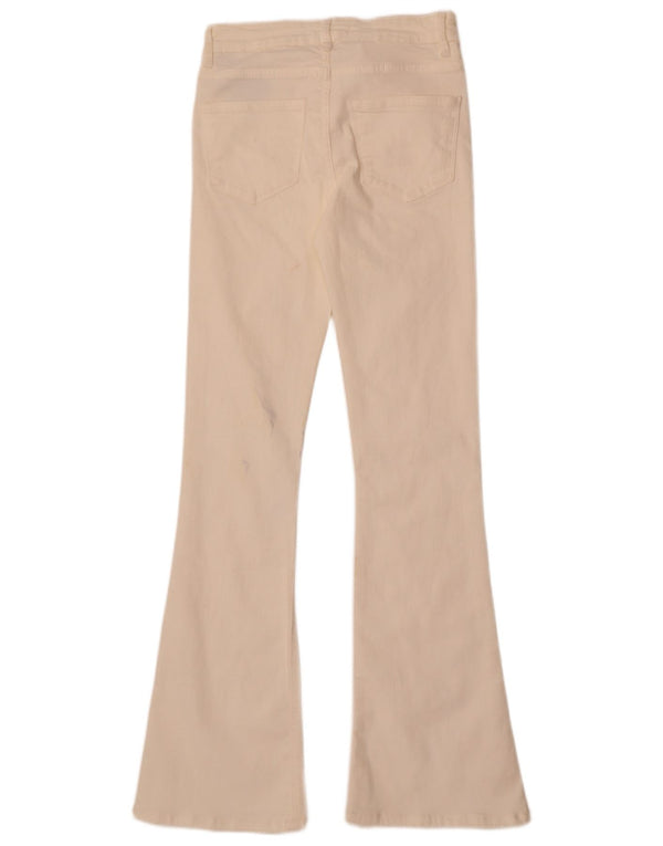 Zara Damen Schlagjeans EU 34 2XS W24 L32 Weiße Baumwolle