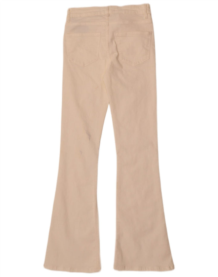 Zara Damen Schlagjeans EU 34 2XS W24 L32 Weiße Baumwolle