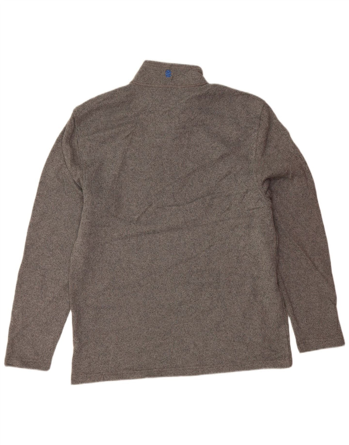 IZOD Herren-Sweatshirt mit Reißverschluss am Hals, Mittelgrau meliertes Polyester