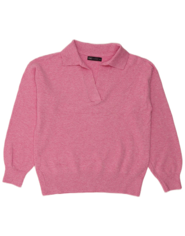 Marks & Spencer Damen-Pullover, übergroß, Rollkragenpullover, Gr. 10, Größe S, Rosa