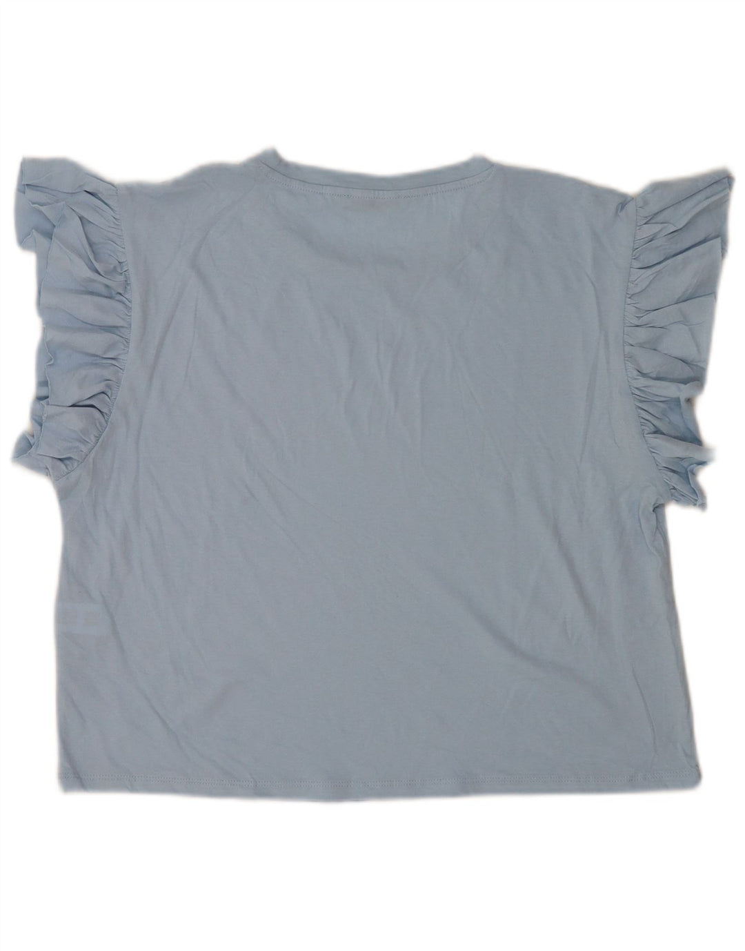 Zara Damen Blusentop UK 14 Mittelblaue Baumwolle
