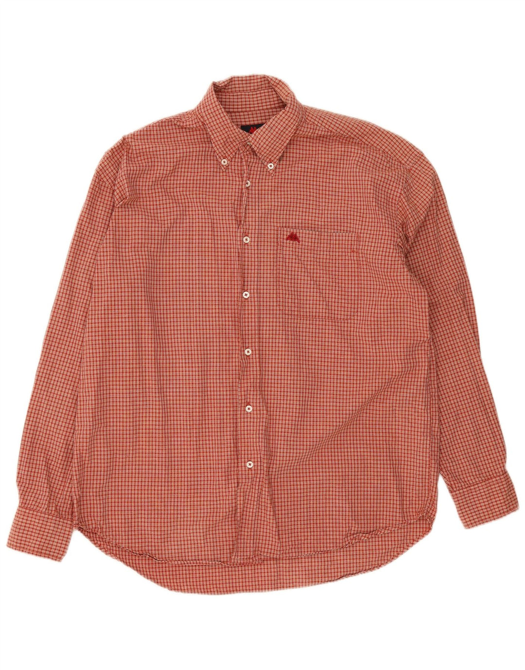 Kappa Herrenhemd, großes rotes Gingham-Baumwollhemd