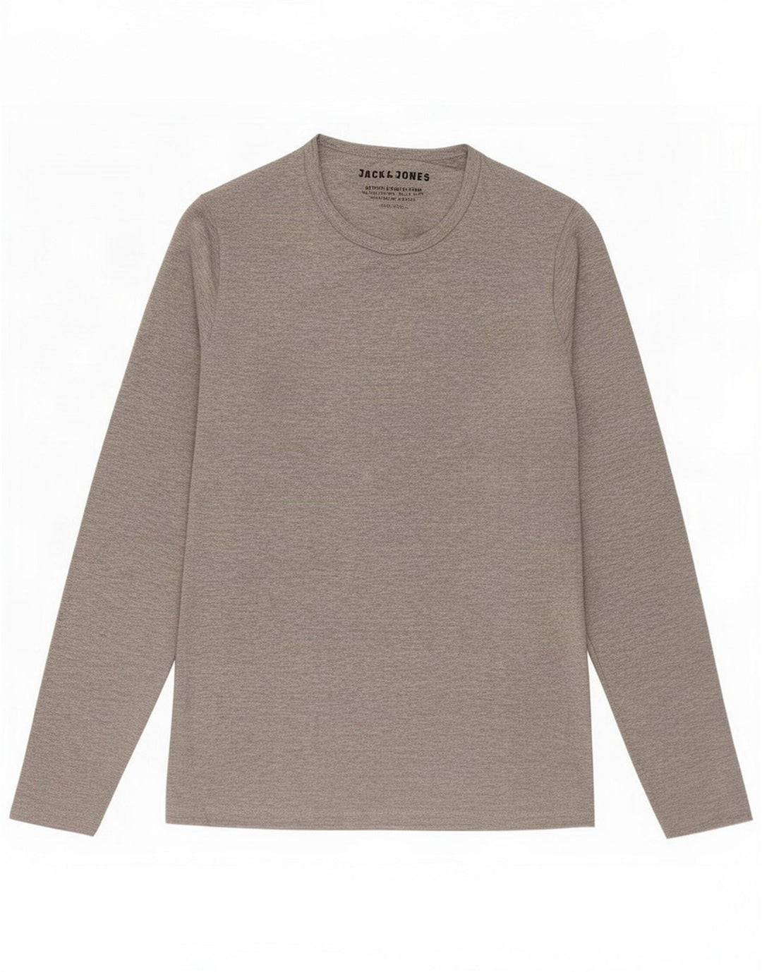 Jack & Jones Herren-Top mit langen Ärmeln, mittelgrau gesprenkelte Baumwolle