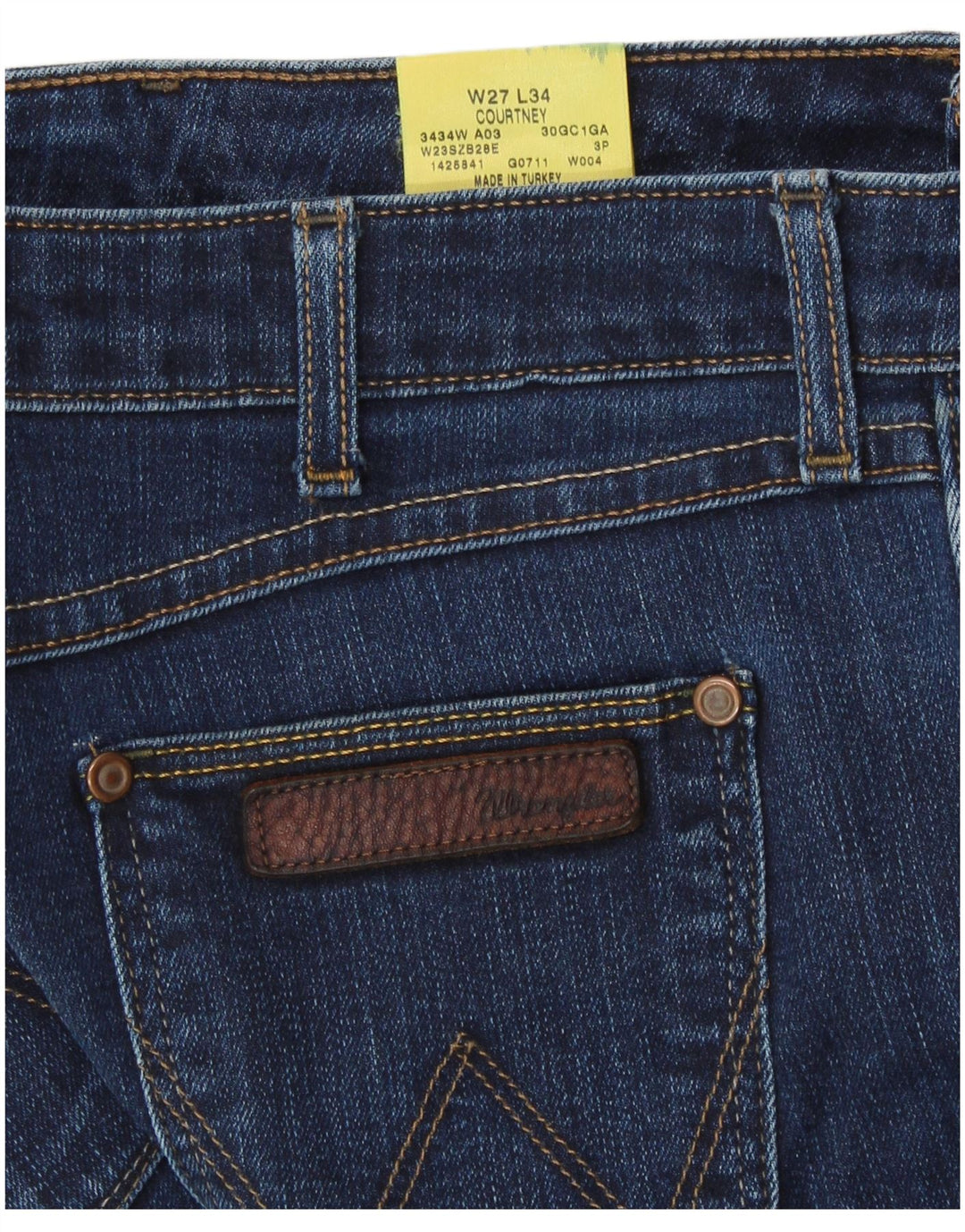 WRANGLER Damen Slim Jeans W27 L31 Blaue Baumwolle