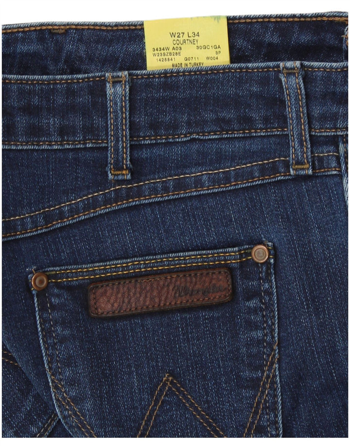 WRANGLER Damen Slim Jeans W27 L31 Blaue Baumwolle