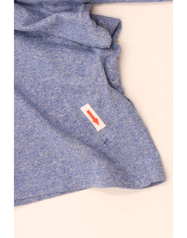 Superdry Herren T-Shirt-Oberteil aus mittelblau gefleckter Baumwolle