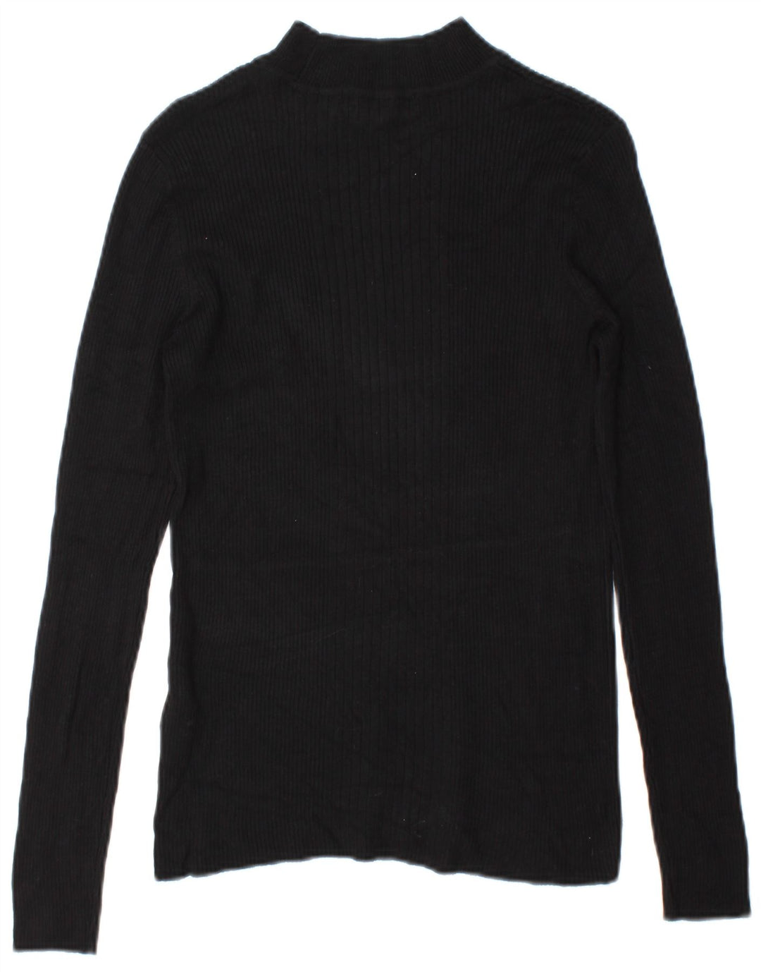 Marks & Spencer Damen Top Langarm UK 14 Medium Schwarz Viskose