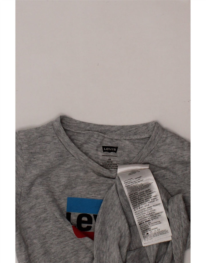 LEVI'S Mädchen-T-Shirt mit Grafik, 3–4 Jahre, graue Baumwolle