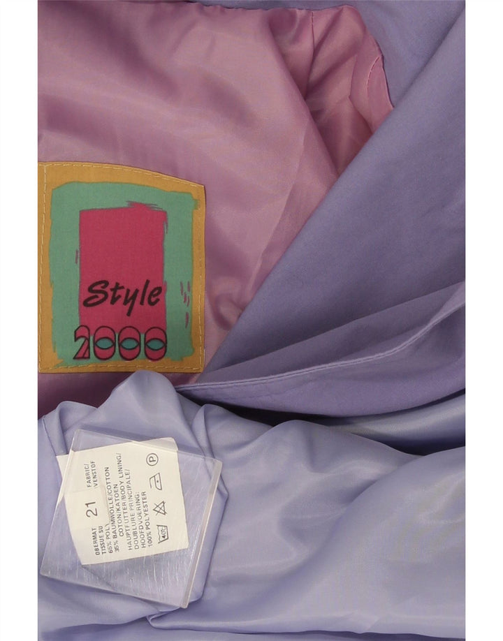 Vintage Damen Zweireihiger Mantel UK 22 2XL Lila Polyester