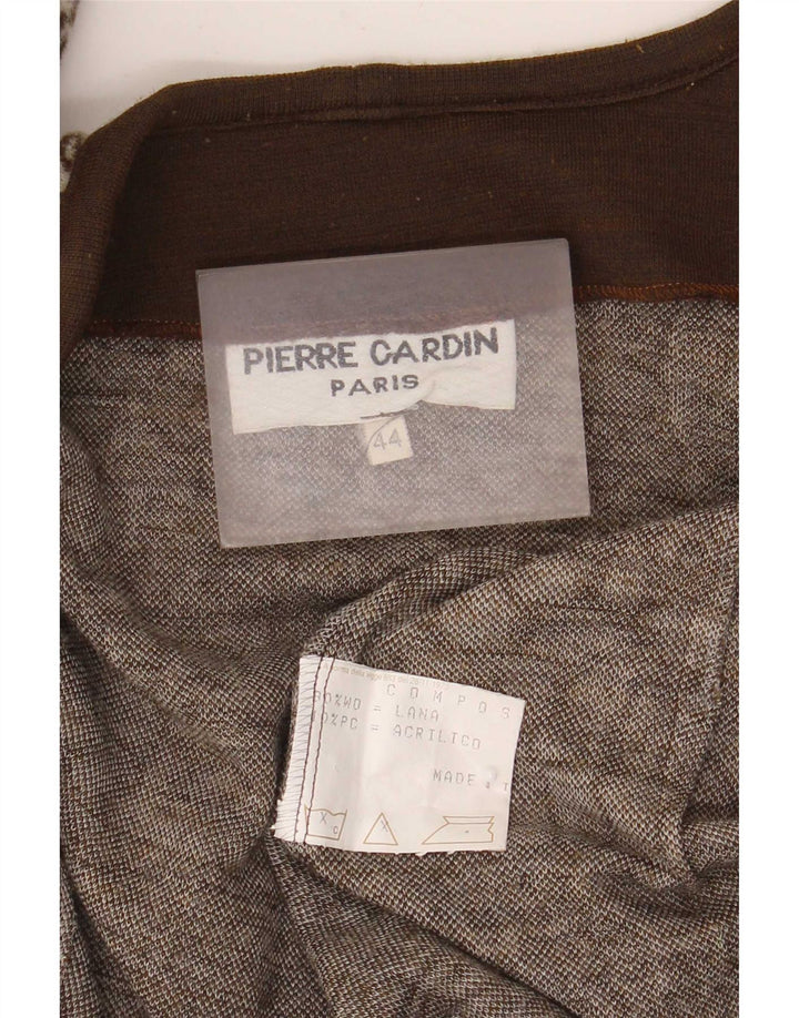 Pierre Cardin Damenweste IT 44 Mittelbraune Wolle mit Animal-Print