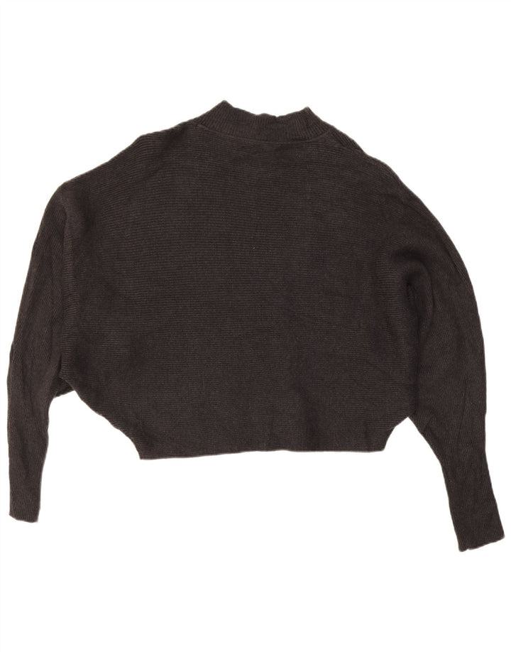 Zara Damen Batwing Crop Rollkragenpullover Pullover UK 16 Large Grau