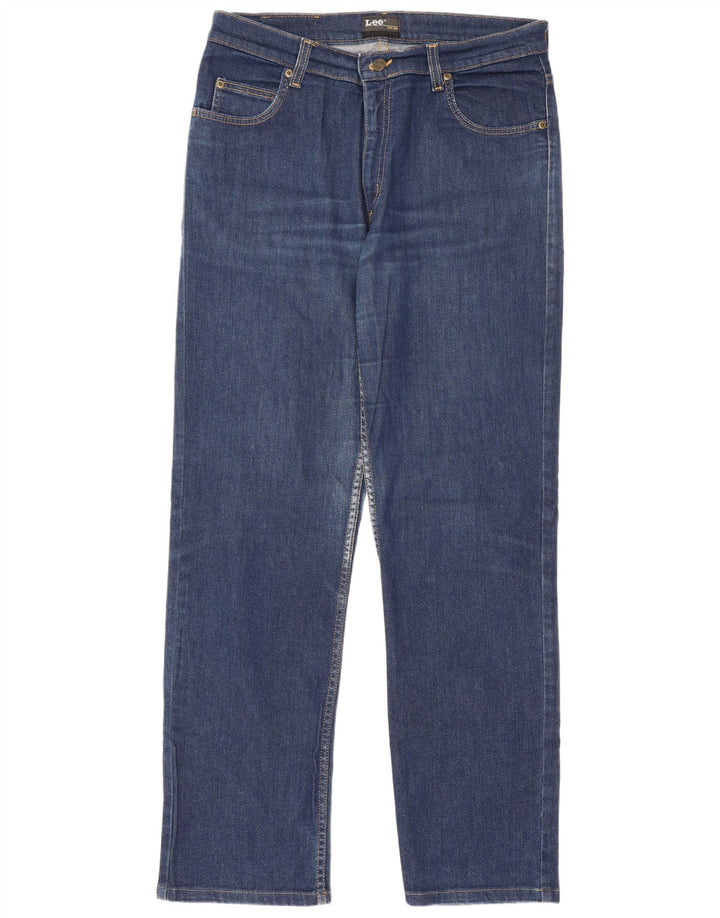 Lee Herren Brooklyn Straight Jeans W34 L34 Blaue Baumwolle