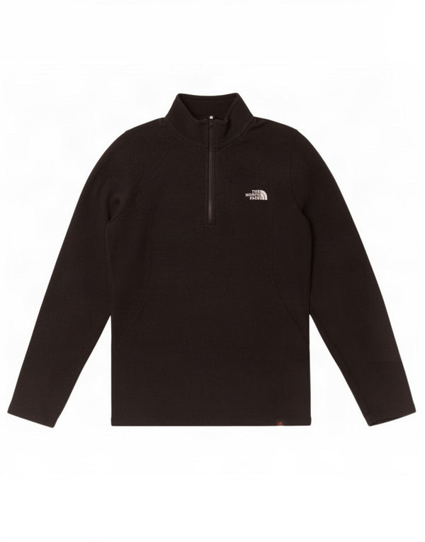The North Face Womens Zip Neck Fleece Jumper UK 10 Small Black Polyester