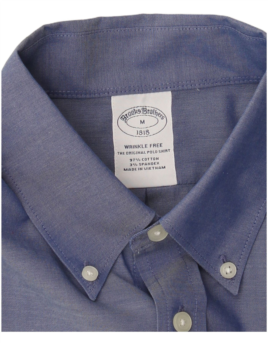 Brooks Brothers Herrenhemd aus mittelblauer Baumwolle