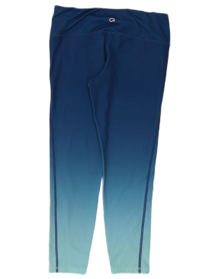 Gap Damen Crop Leggings UK 10 Small Blaues Colourblock-Polyester