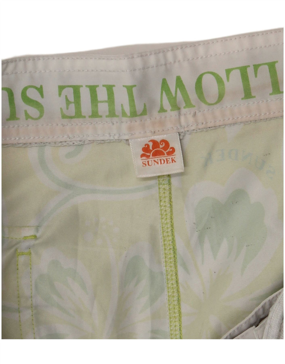 Sundek Herren-Badeshorts, groß, grün, geblümt