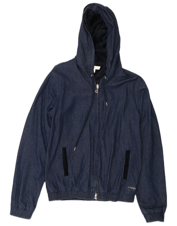 FREDDY Damen-Jeansjacke mit Kapuze, UK 14, mittleres Marineblau