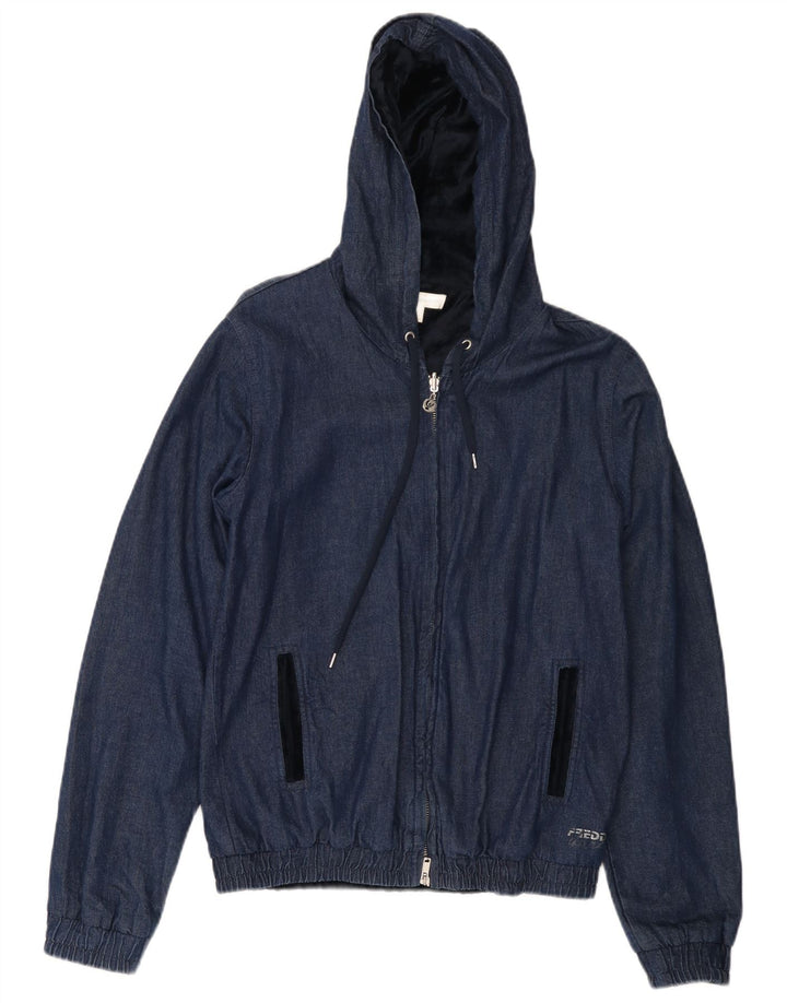 FREDDY Damen-Jeansjacke mit Kapuze, UK 14, mittleres Marineblau