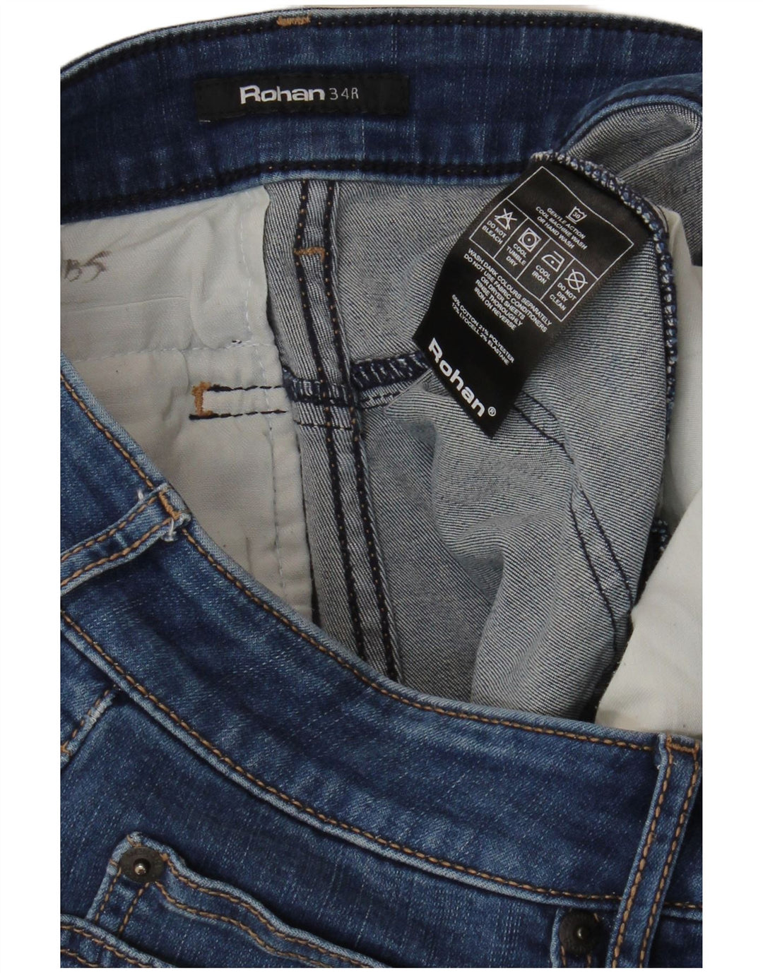 Rohan Herren Straight Jeans W34 L30 Blaue Baumwolle