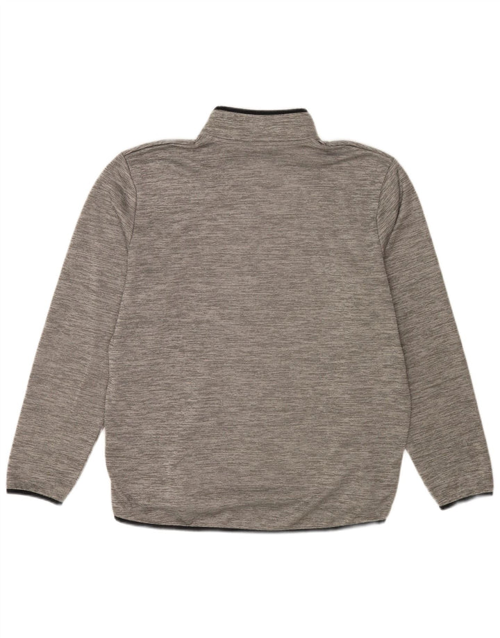 Under Armour Herren-Sweatshirt mit Reißverschluss am Hals, großes, grau meliertes Polyester