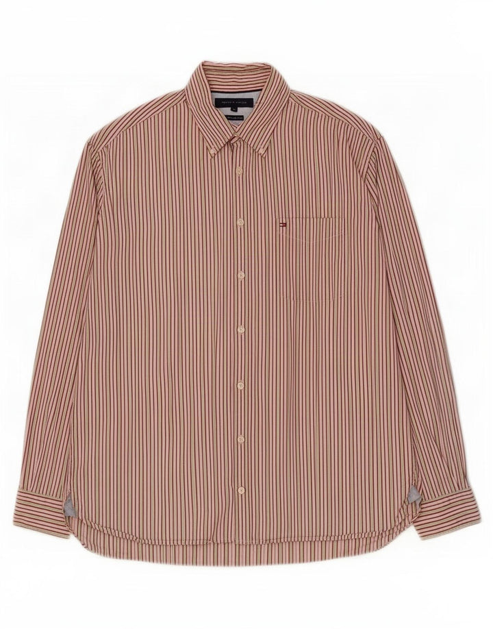 Tommy Hilfiger Herrenhemd XL Mehrfarbige Nadelstreifen-Baumwolle