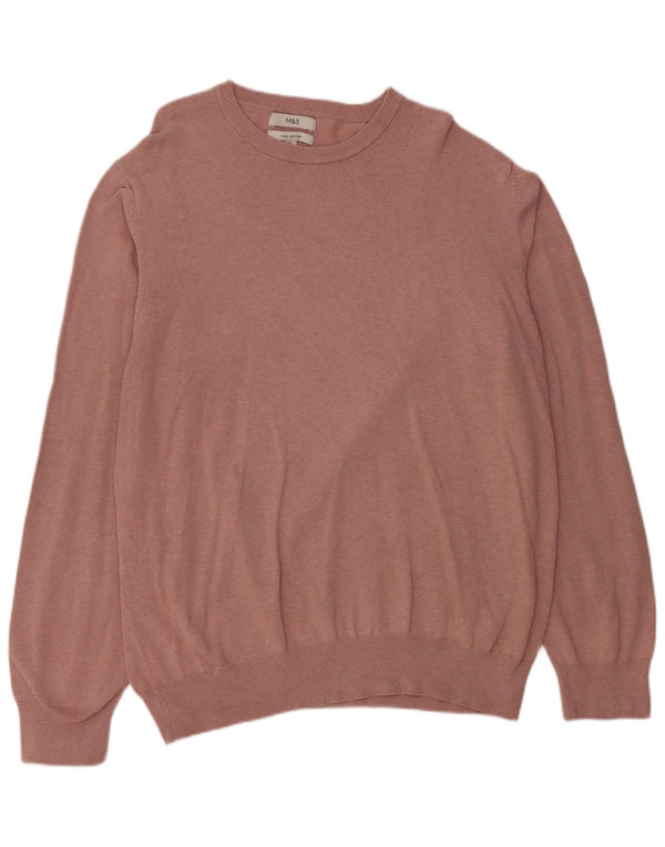 Marks & Spencer Damen-Pullover mit U-Boot-Ausschnitt, XL, rosa Baumwolle