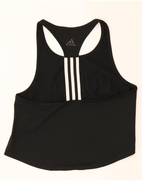 Adidas Damen Crop Graphic Vest Top UK 12/14 Medium Black Polyester