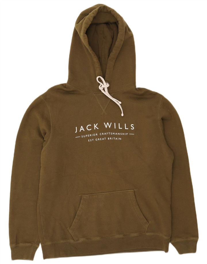 Jack Wills Herren-Kapuzenpullover mit Grafik, mittelgrüne Baumwolle