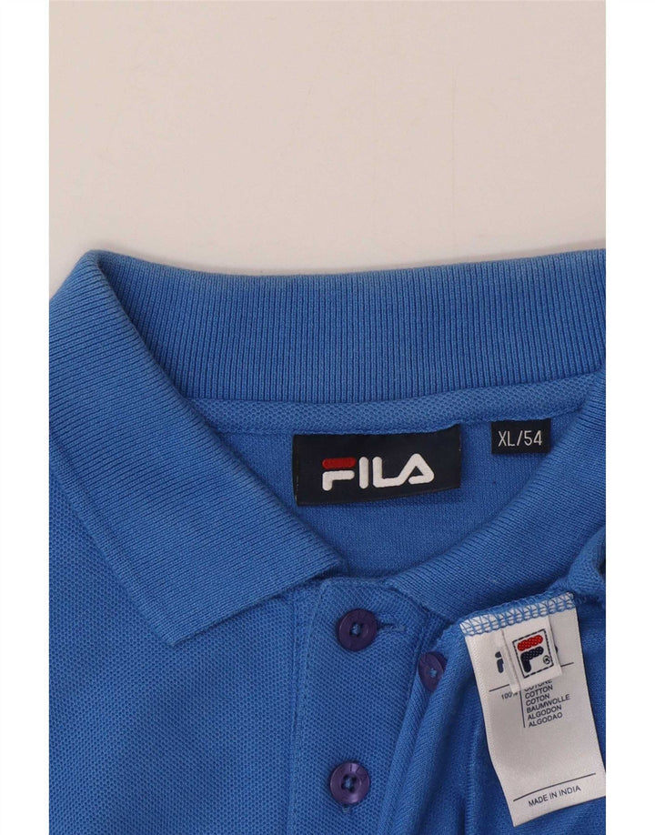 Fila Herren Poloshirt XL Blau Baumwolle