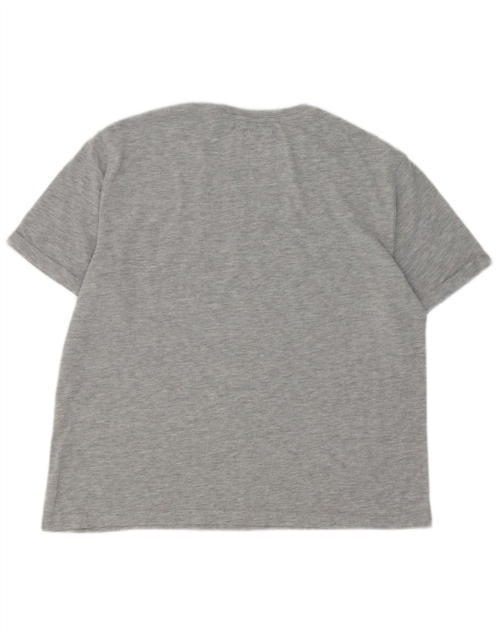 Superdry Damen Grafik-T-Shirt-Oberteil UK 12 Mittelgraue Baumwolle
