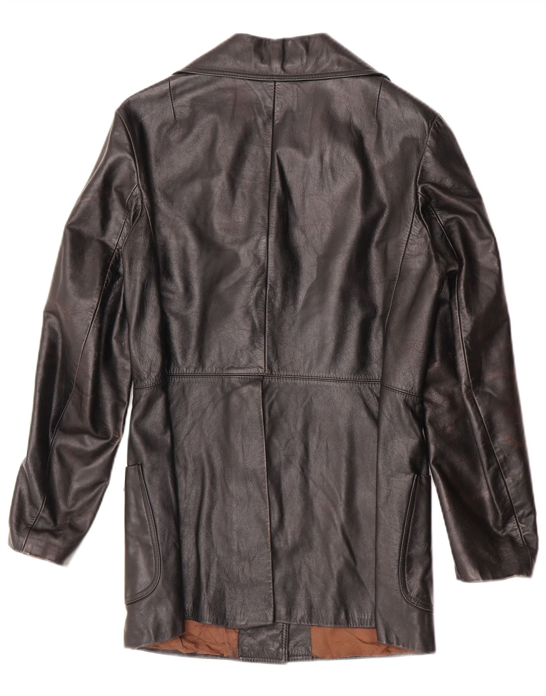 Vintage Damen Lederjacke UK 10 Kleines schwarzes Leder