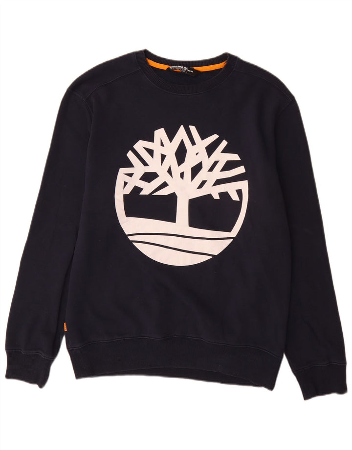 Timberland Herren Grafik-Sweatshirt mit normaler Passform, mittleres Marineblau
